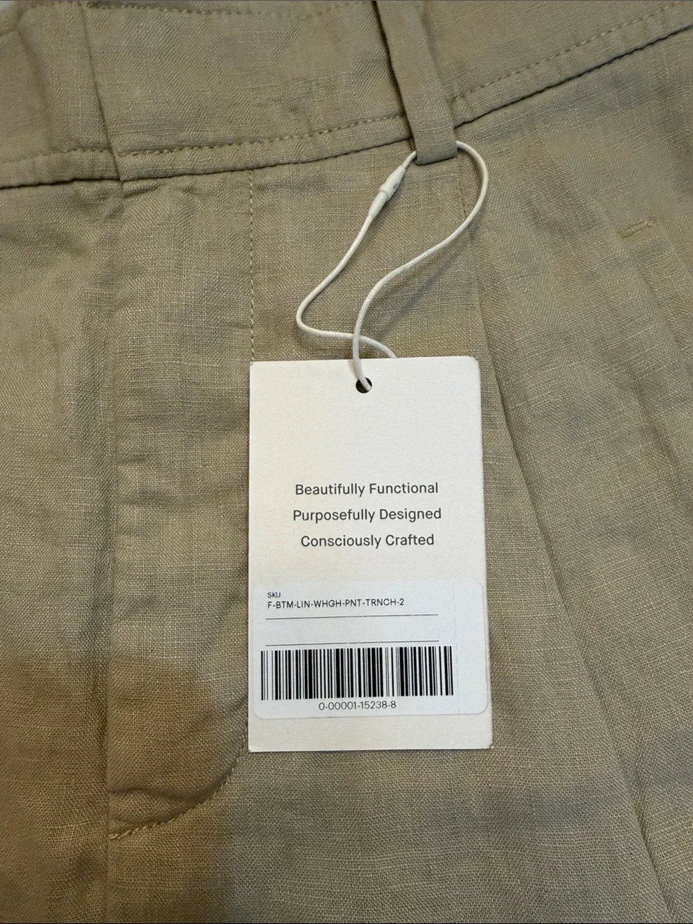NWT Everlane The Linen Way-High Drape Pant Wide Leg Khaki - Size 2